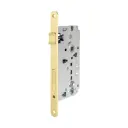 AGB B808516003 Serratura Sicurezza 2.0 Incasso per Portoncini in Legno Entrata 60mm Interasse 85mm Bordo Tondo 238x22mm Acciaio Finitura Ottonato Verniciato