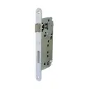 AGB B005914034 Serratura Patent Incasso per Porta Interni Entrata 40mm Interasse 90mm Bordo Tondo 238x22mm Acciaio Finitura Cromato Opaco