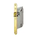 AGB B010095003 Serratura Centro Incasso per Porta Interna con Chiave Entrata 50mm Interasse 90mm Bordo Tondo 196x22mm Acciaio Finitura Ottonato Verniciato