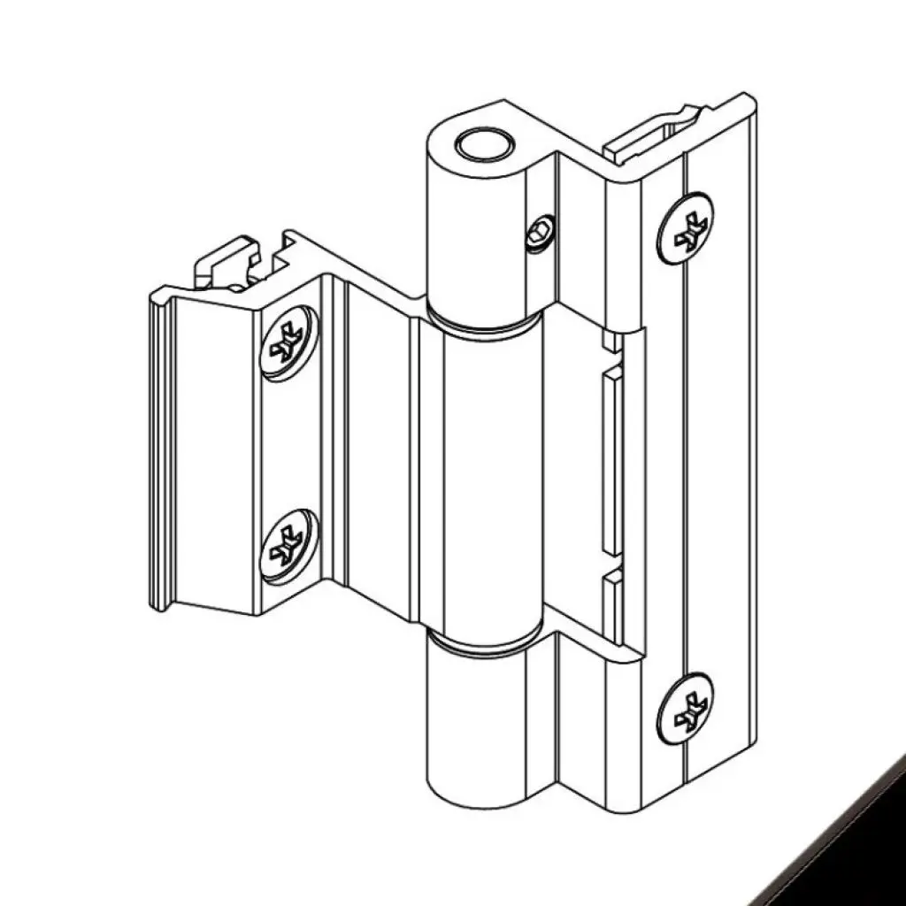 Giesse 00600500N Cerniera Bridge 2 per Anta Sporgere o Ribalta Profilo CU Altezza 93mm Portata 90-100Kg Alluminio Finitura Nero