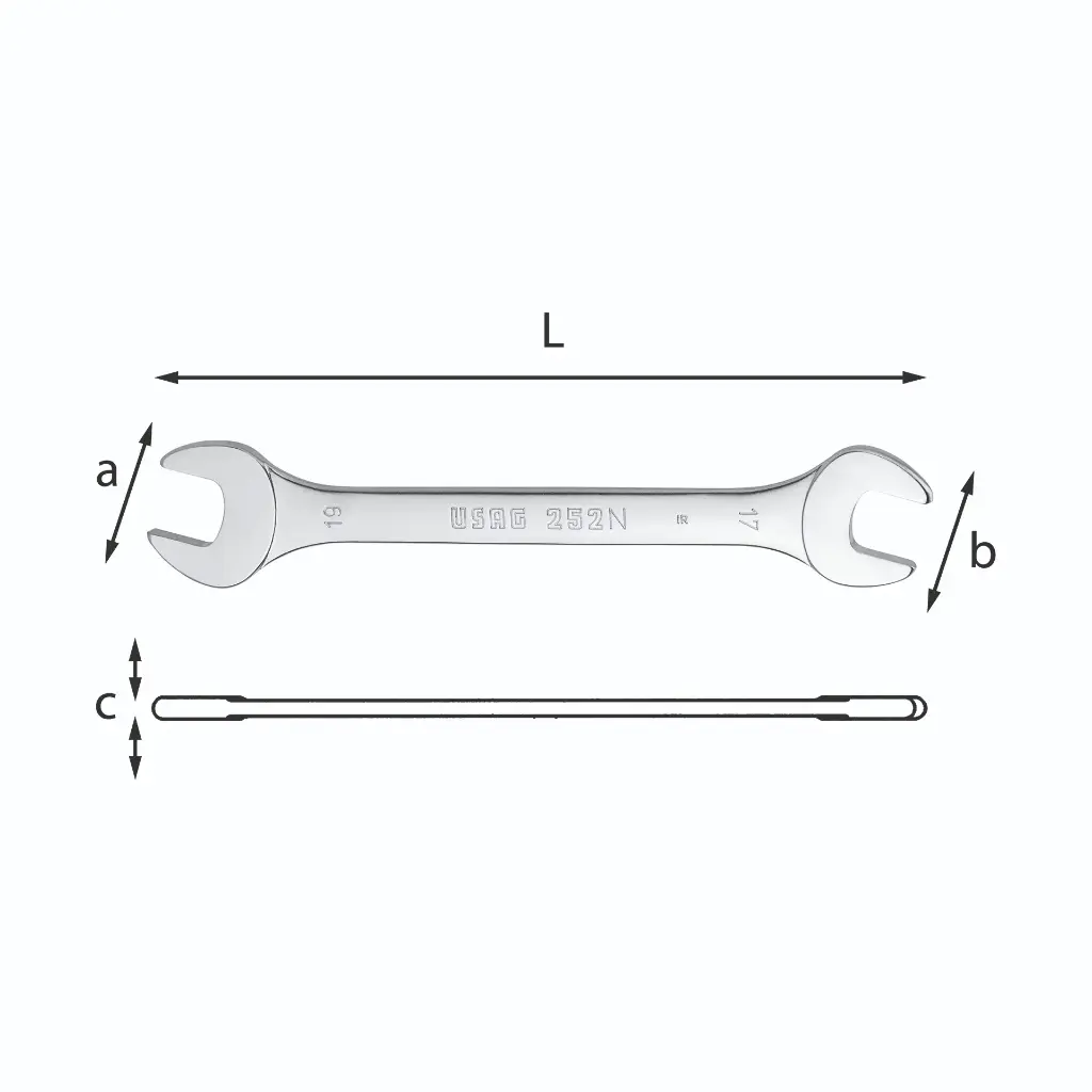 Usag U02520535 252N Chiave a Forchetta Doppia N.18x19mm