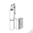 Giesse 00129410U Cerniera Flash Base per Terza Anta Profilo Erre 40 Altezza 93mm Portata 75-85Kg Alluminio Finitura Bianco