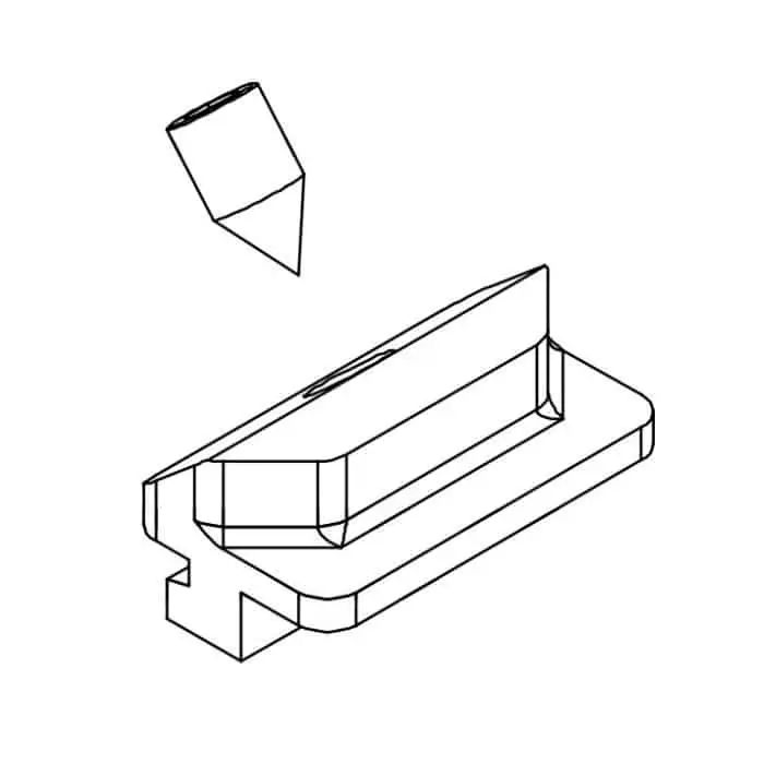 Giesse 01344000K Incontro per Nottolino Registrabile 04030 Profilo Erre 40 Dimensione 24x14mm Zama Finitura Silver