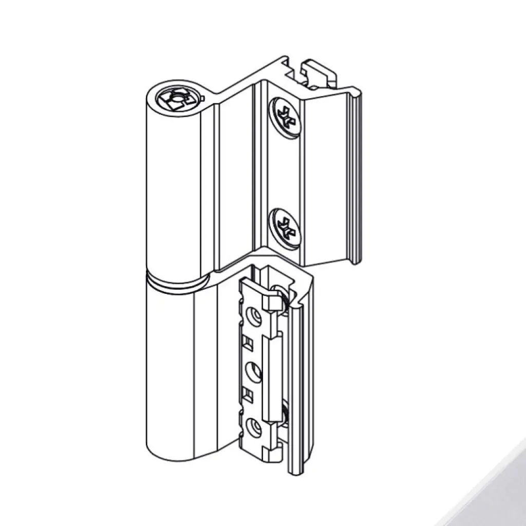 Giesse 00120350U Cerniera Flash Base per Finestra Profilo CU Reversibile Altezza 93mm Portata 75-85Kg Alluminio Finitura Cromo Satinato