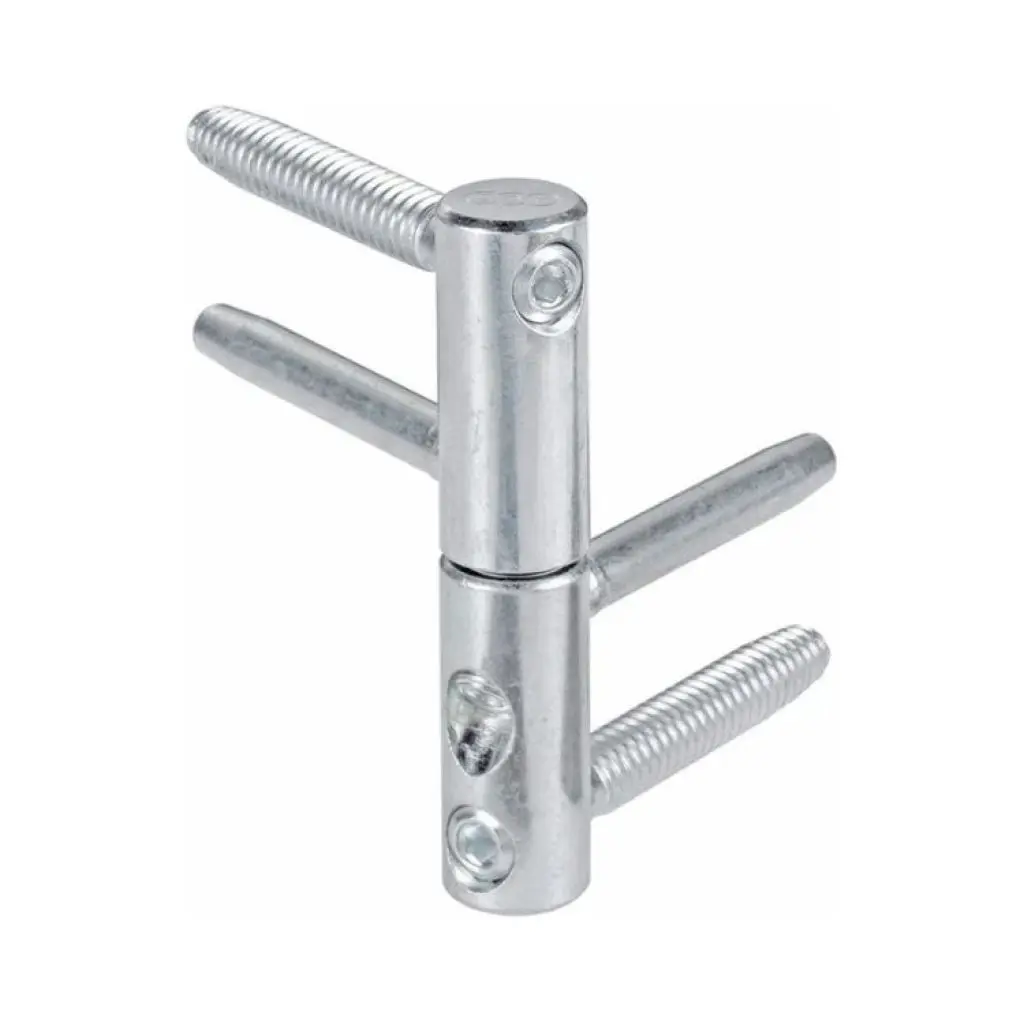 AGB E011501415 Cerniera Registrabile 3D per Porta in Legno Diametro 14mm Altezza 82mm Acciaio Finitura Zinco Silver