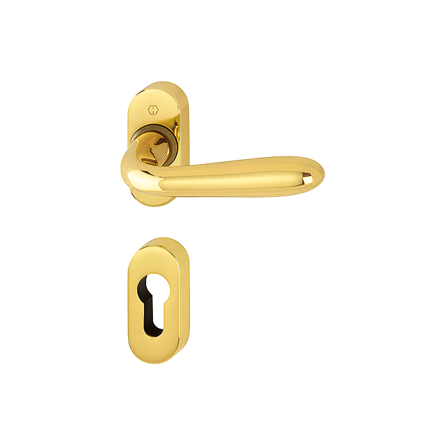 Hoppe 3546324 Grt. con rosetta Santia M1740/23P/23PS F71 ottone lucido 