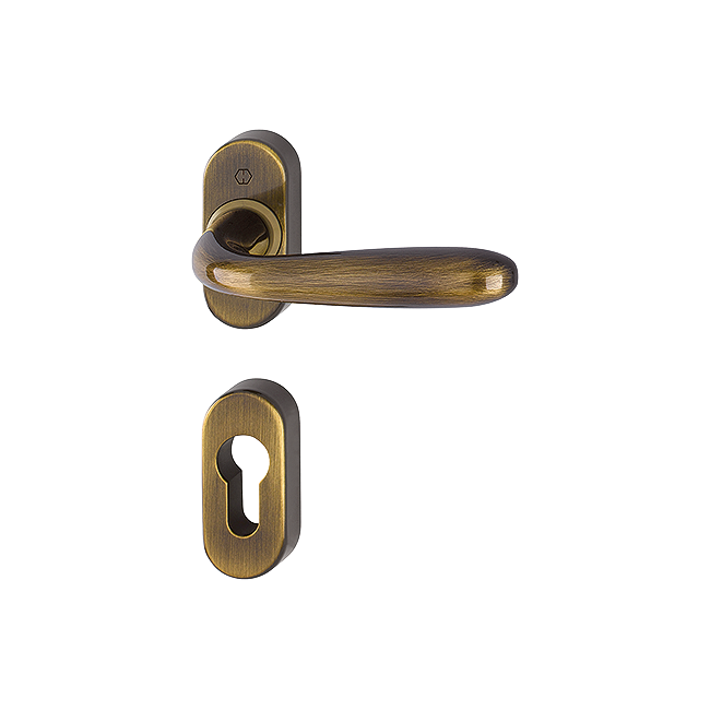 Hoppe 3546332 Grt. con rosetta Santia M1740/23P/23PS F73 ottone bronzato 