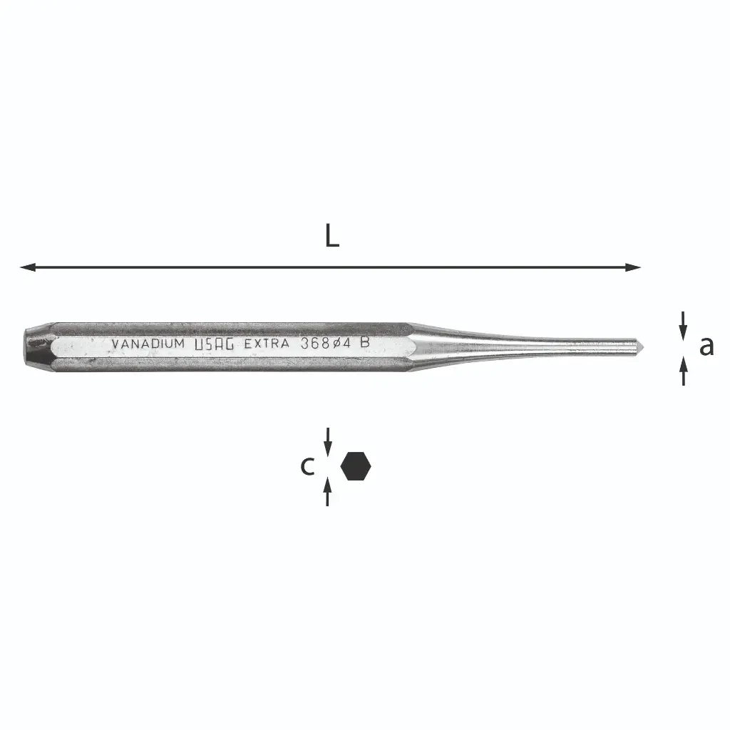 Usag U03680003 Bulino 368 Acciaio al Cromo Vanadio 5x150