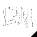 Giesse 04671500K Meccanismo Base per Chiusura Anta Ribalta Arco-Fuori Squadro, Profilo CU Alluminio e Zama Finitura Nero