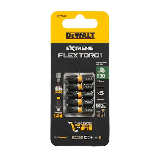 DeWalt DT7384T-QZ Blister 5 Inserti Impact Torsion Torx T30 da 25mm