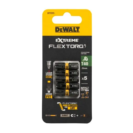 DeWalt DT7373-QZ Blister 5 Inserti Impact Torsion Torx T40 da 25mm