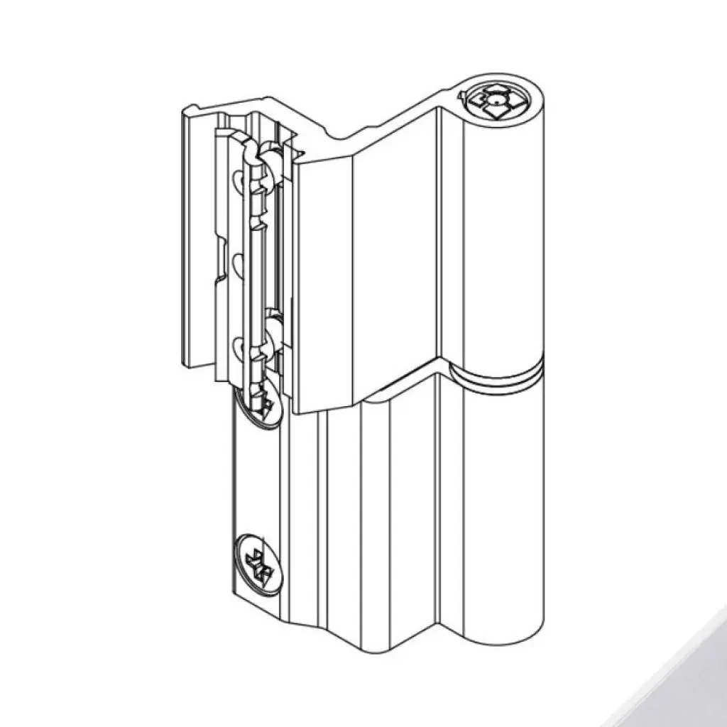 Giesse 00128350U Cerniera Flash Base per Finestra Profilo Erre 40 Reversibile Altezza 93mm Portata 75-85Kg Alluminio Finitura Cromo Satinato
