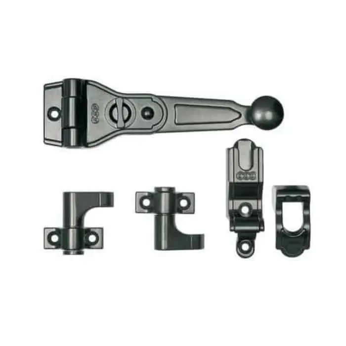 AGB H009031593 Spagnoletta Unica Abaco Confezione Base per 1 o 2 Ante Spessore 0mm Finitura Black Powerage