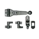 AGB H009031593 Spagnoletta Unica Abaco Confezione Base per 1 o 2 Ante Spessore 0mm Finitura Black Powerage