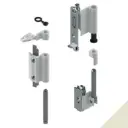 Giesse 04711430 Kit Cerniere Futura 3D 130 per Anta Ribalta Profilo CU Alluminio e Zama Finitura Perla