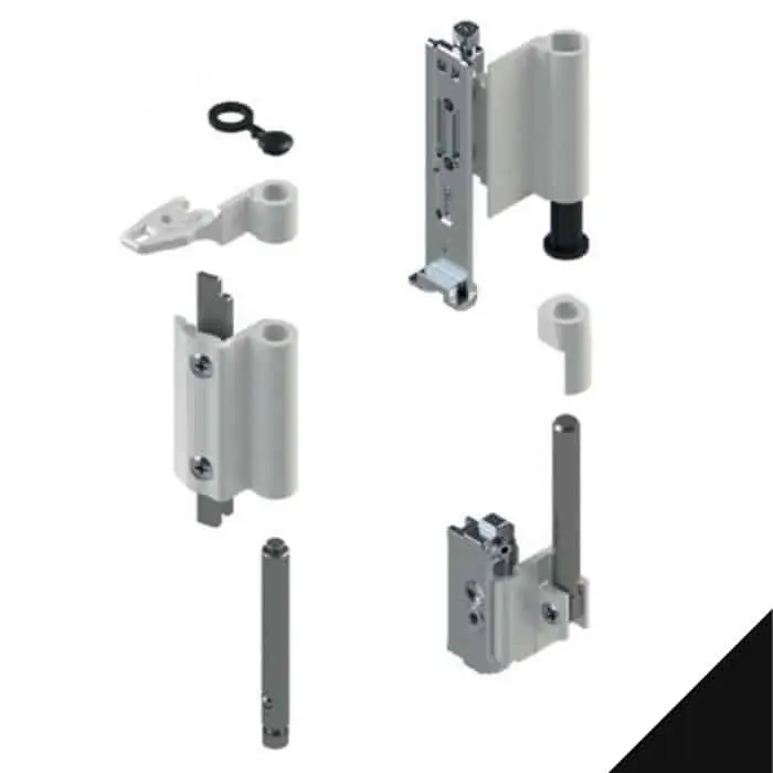 Giesse 04711500 Kit Cerniere Futura 3D 130 per Anta Ribalta Profilo CU Alluminio e Zama Finitura Nero