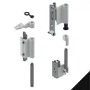 Giesse 04711500 Kit Cerniere Futura 3D 130 per Anta Ribalta Profilo CU Alluminio e Zama Finitura Nero