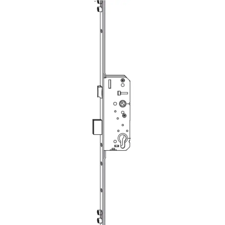 AGB W016873510 Serratura Multipunto Sicurtop per Serramento Foro Yale Entrata 35mm Dimensione 16x2400mm con 4 Nottolini Finitura Argento