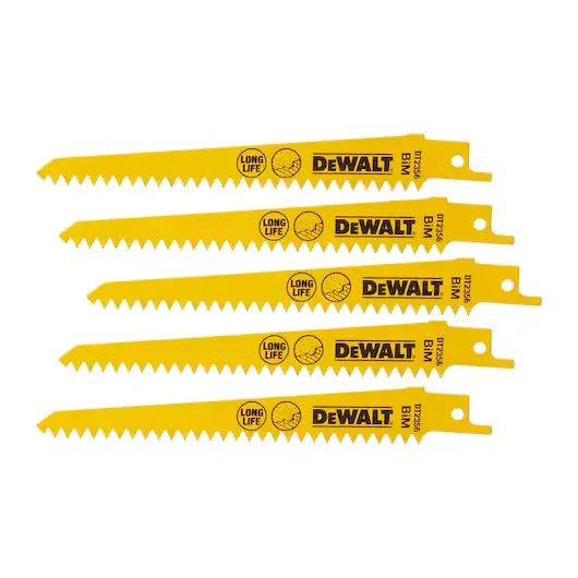 DeWalt DT2356-QZ Set 5 Lame per Sega Orizzontale in Acciaio al Cobalto Lunghezza 152mm