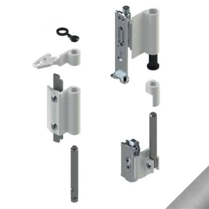 Giesse 04711350 Kit Cerniere Futura 3D 130 per Anta Ribalta Profilo CU Alluminio e Zama Finitura Cromo Satinato