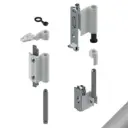 Giesse 04711350 Kit Cerniere Futura 3D 130 per Anta Ribalta Profilo CU Alluminio e Zama Finitura Cromo Satinato