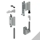 Giesse 04711376 Kit Cerniere Futura 3D 130 per Anta Ribalta Profilo CU Alluminio e Zama Finitura Argento