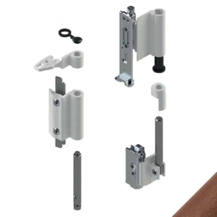 Giesse 04711380 Kit Cerniere Futura 3D 130 per Anta Ribalta Profilo CU Alluminio e Zama Finitura Euro Bronzo