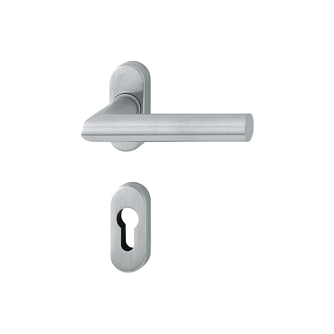 Hoppe 3253222 Grt. con rosetta Amster E1400Z/30P/30PS F69 acciaio inox satinato 