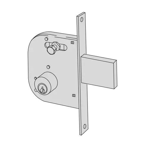 Cisa 42030500 Serratura 1 Mandata da Infilare a Cilindro per Cancelli E50 F. 22mm con Pomolo