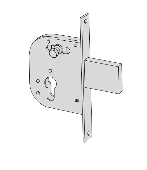 Cisa 42032500 Serratura 1 Mandata da Infilare a Cilindro per Cancelli E50 F. 22mm con Pomolo