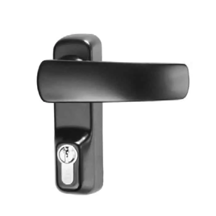 Iseo 94011005T Quadro Maniglia Comando Esterno Frizionato con Cilindro per Antipanico e Tagliafuoco Nero 