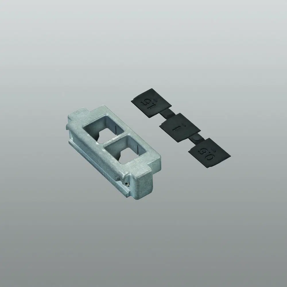 Savio 1414.1W Ferrogliera Doppia Registrabile per Ribalta Dimensioni 48,5x20x13mm Finitura Zincata Bianca