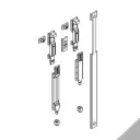 Giesse 04274000K Kit Catenacci Verticali Giap per Anta Secondaria Profilo CU Registrabile Alluminio e Poliammide Finitura Grigio