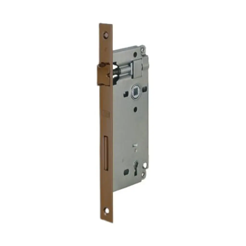 AGB B005923522 Serratura Patent Incasso per Porta Interni Entrata 35mm Interasse 90mm Bordo Quadro 238x22mm Acciaio Finitura Bronzato Verniciato