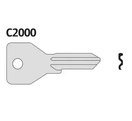 Cisa 01070051 Chiave Grezza Sbozzo Destra a 4 Perni per Cilindro C2000