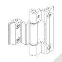 Giesse 00601410N Cerniera Bridge 2 per Terza Anta Serramento Profilo CU Altezza 93mm Portata 90-100Kg Alluminio Finitura Bianco