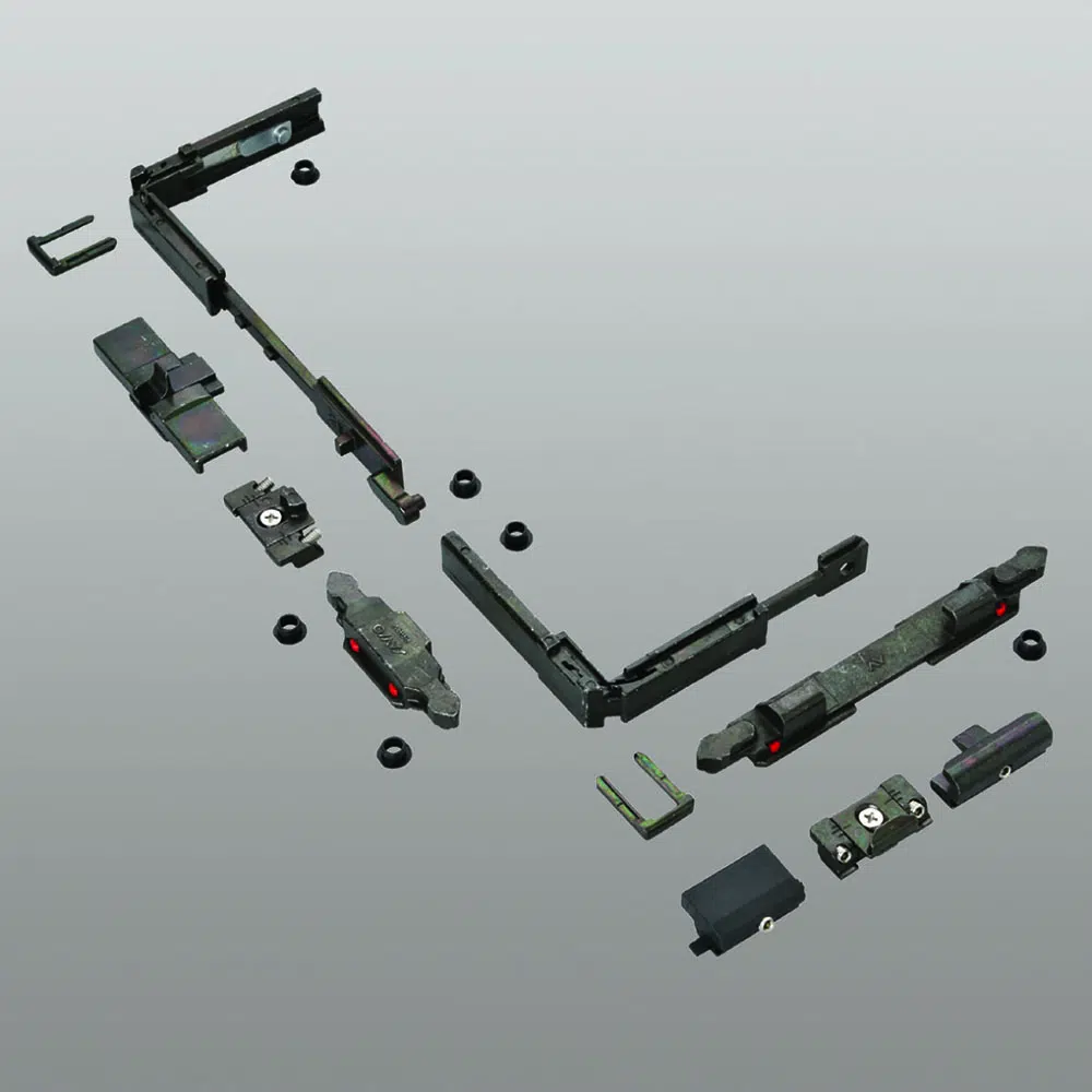 Savio 3150 Gruppo Base con Fulcro a Rinvio Angolare Ribantatre 150 Abbinabile a Profilo CU Finitura Zincata Nera