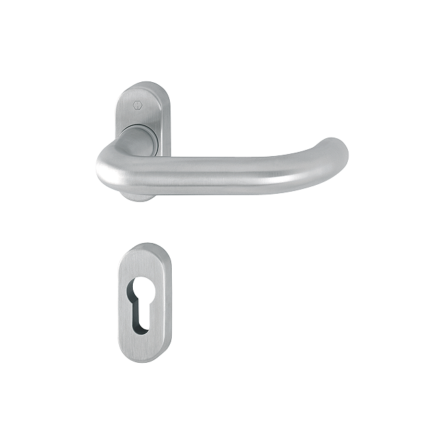 Hoppe 3253290 Grt. con rosetta Paris E138Z/30P/30PS F69 acciaio inox satinato 
