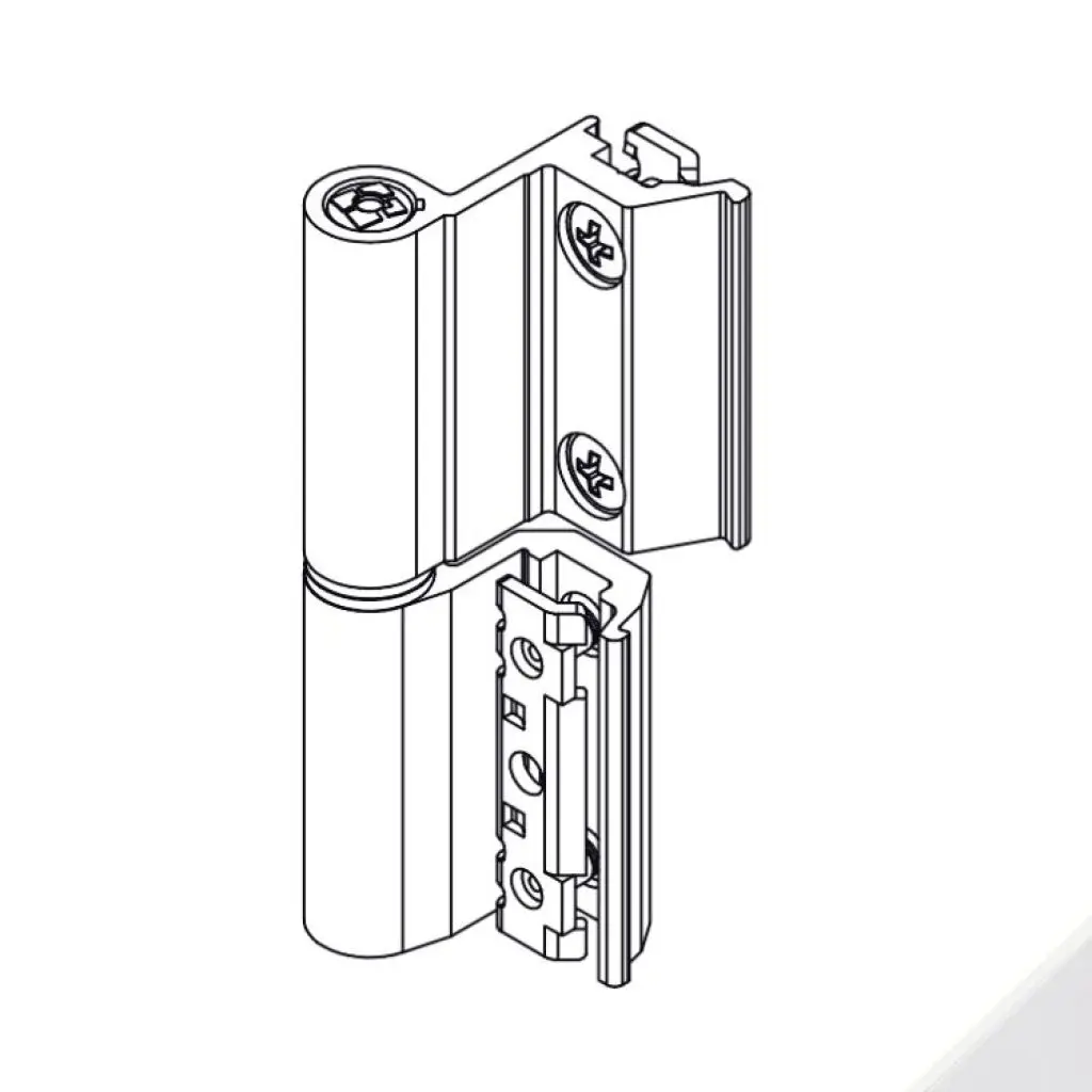 Giesse 00120410U Cerniera Flash Base per Finestra Profilo CU Reversibile Altezza 93mm Portata 75-85Kg Alluminio Finitura Bianco