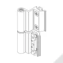 Giesse 00121410U Cerniera Flash Base per Terza Anta Profilo CU Altezza 93mm Portata 75-85Kg Alluminio Finitura Bianco