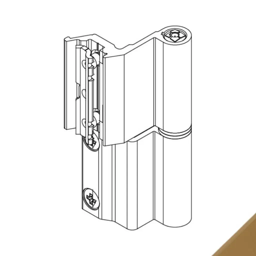 Giesse 00128060U Cerniera Flash Base per Finestra Profilo Erre 40 Reversibile Altezza 93mm Portata 75-85Kg Alluminio Finitura Bronzo