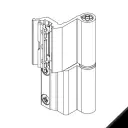 Giesse 00128410U Cerniera Flash Base per Finestra Profilo Erre 40 Reversibile Altezza 93mm Portata 75-85Kg Alluminio Finitura Nero