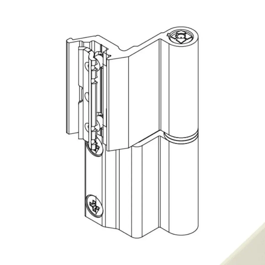 Giesse 00128430U Cerniera Flash Base per Finestra Profilo Erre 40 Reversibile Altezza 93mm Portata 75-85Kg Alluminio Finitura Perla