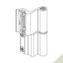 Giesse 00128430U Cerniera Flash Base per Finestra Profilo Erre 40 Reversibile Altezza 93mm Portata 75-85Kg Alluminio Finitura Perla