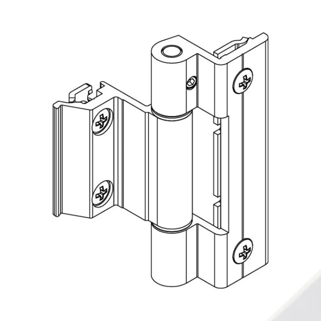 Giesse 00600410N Cerniera Bridge 2 per Anta Sporgere o Ribalta Profilo CU Altezza 93mm Portata 90-100Kg Alluminio Finitura Bianco