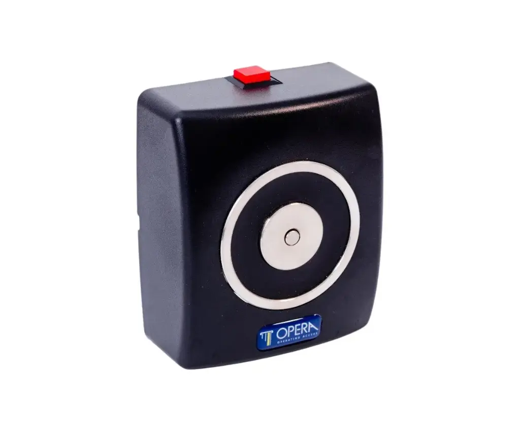 Opera 19001+01805Z Elettromagnete Di Trattenuta con Piastra e Pulsante di Sblocco Colore Nero