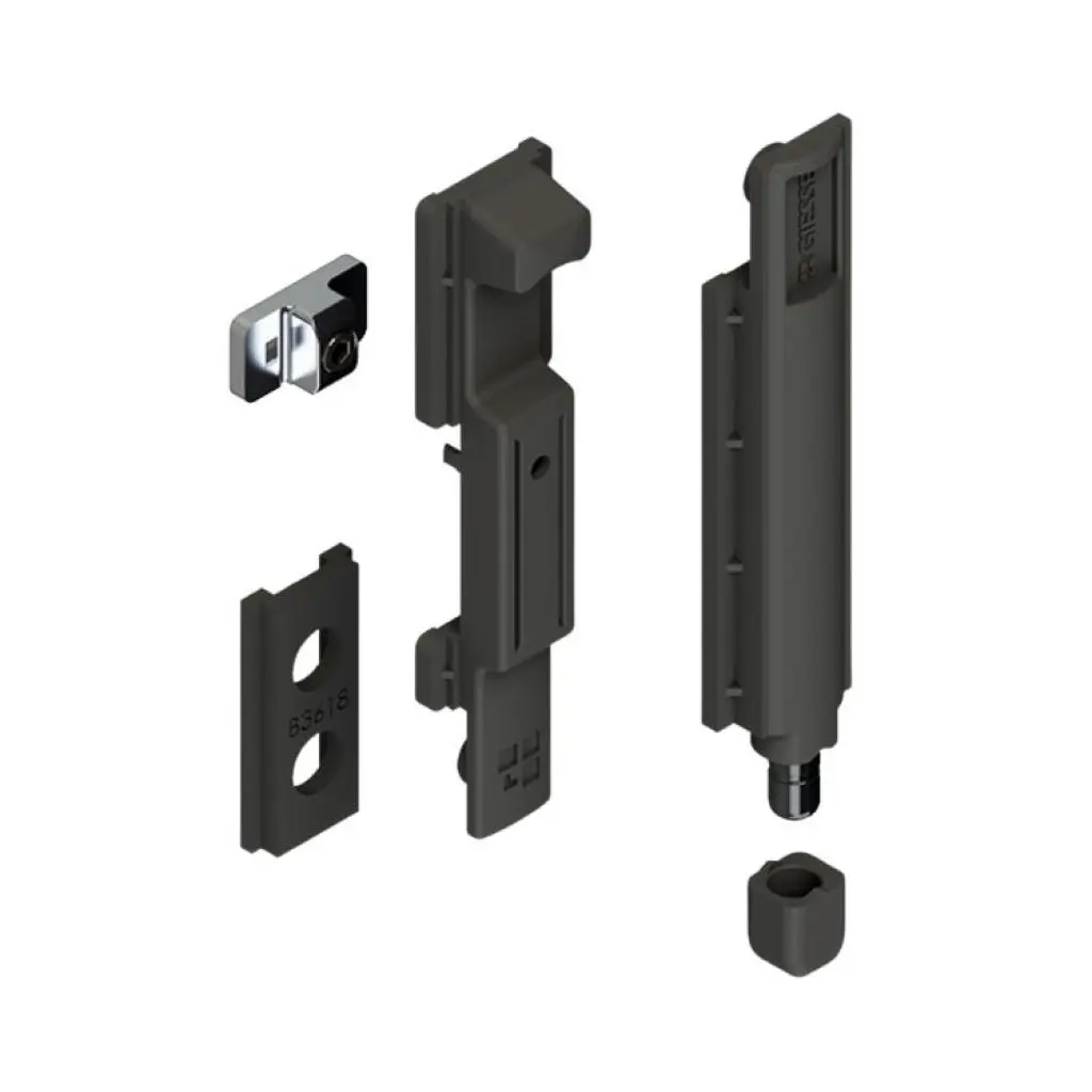 Giesse 02111010N Catenaccio Giap per Anta Ribalta Profilo CU Registrabile + 0,8mm Poliammide e Acciaio Finitura Nero