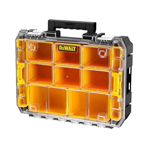 DeWalt DWST82968-1 Organiser Unità con Coperchio Trasparente con 2 Vaschette Grandi 6 Vaschette Medie e 2 Vaschette Lunghe IP54 Tstak
