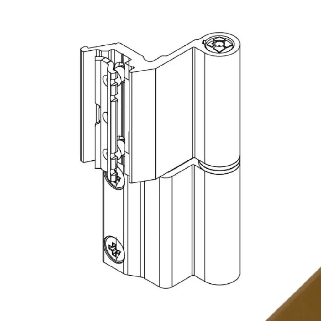 Giesse 00128490U Cerniera Flash Base per Finestra Profilo Erre 40 Reversibile Altezza 93mm Portata 75-85Kg Alluminio Finitura Marrone