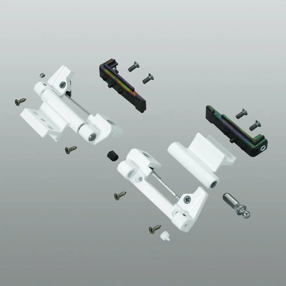 Savio 3150.830 Kit Cerniere da Agganciare per Anta Affiancata a Ribantatre 150 Profilo CU Finitura Verniciato Avorio